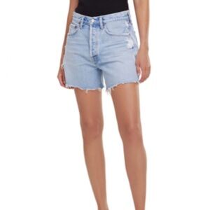 Agolde Blue Jean Shorts High-Waisted Cut-Off